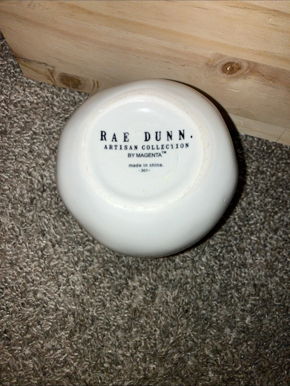 Rae Dunn White Ceramic Vase with Black Lettering TOMB HOLIDAY 5.5”